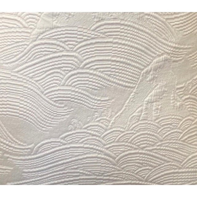 Japanese Rolling Hills Matelassae Down Filled Pillows - A Pair For Sale - Image 3 of 3