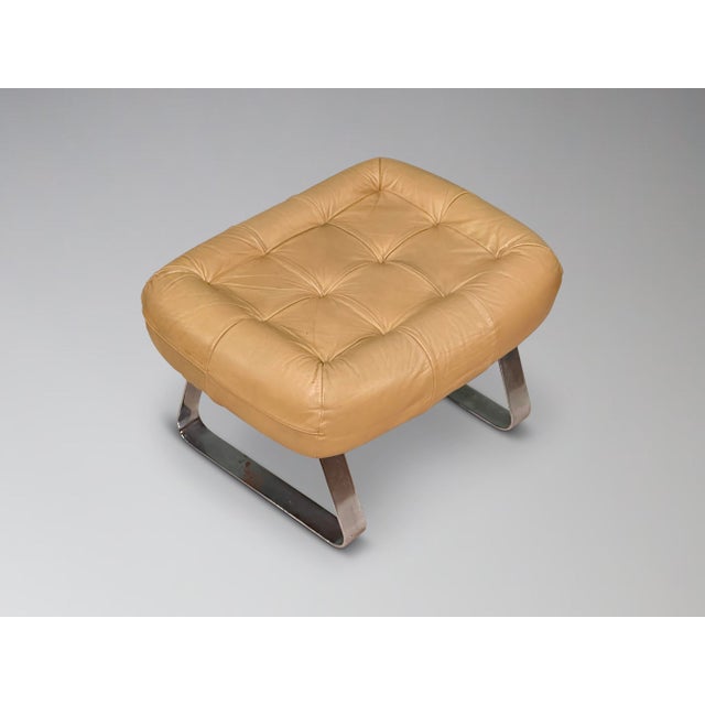 Vintage Percival Lafer Earth Chair Mp-163 Leather and Chrome Lounge Chair Ottoman For Sale - Image 14 of 17