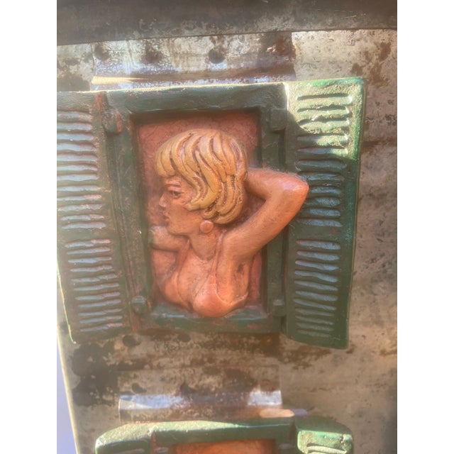 1960’s Torch Cut Brass,steel and Copper of a Bordello With Ladies of the Night Sculpture. For Sale In Atlanta - Image 6 of 12