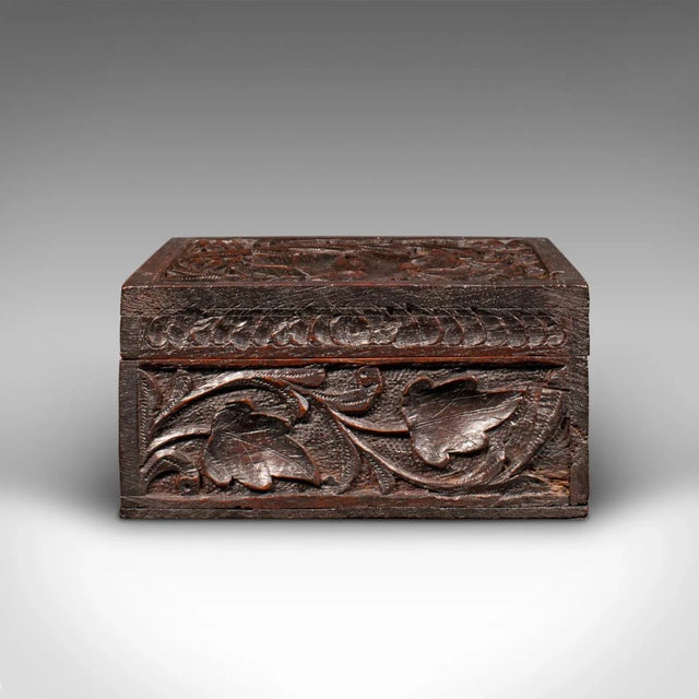1940s 1940s Small Vintage Art Deco Indian Teak Keepsake Box For Sale - Image 5 of 10