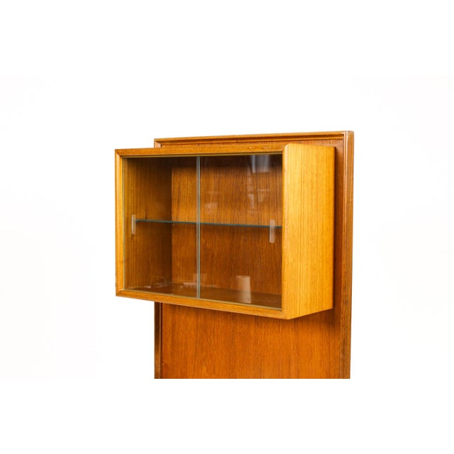 1960s Danish Modern Mid Century Teak Angular Dry Bar With Display Cabinet — Turnidge For Sale - Image 12 of 14