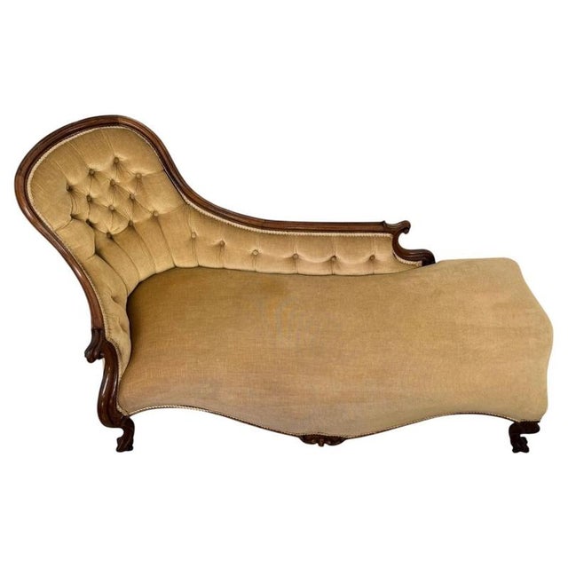 19th Century Victorian Mahogany Chaise Longue For Sale - Image 3 of 12