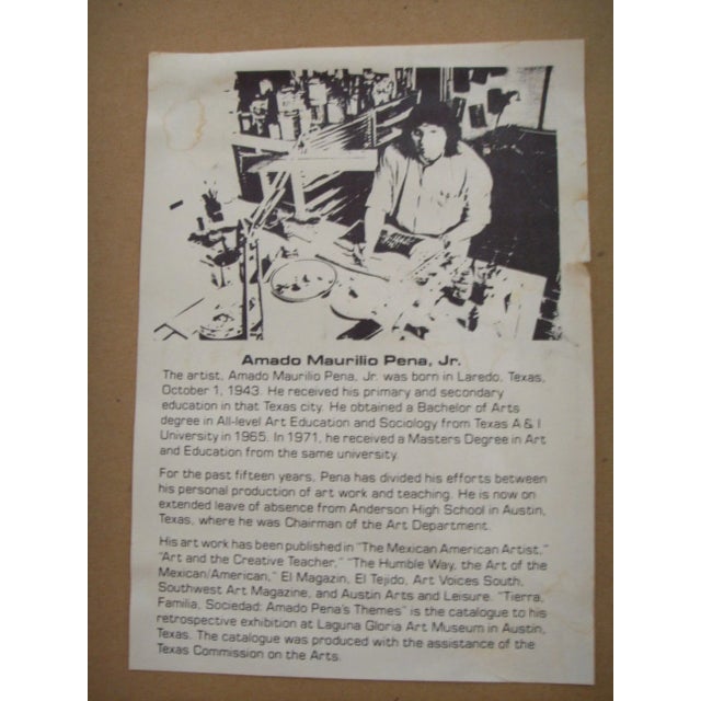 Amado Maurilio Peña 1982 Signed Framed Print "Untitled" For Sale - Image 9 of 12
