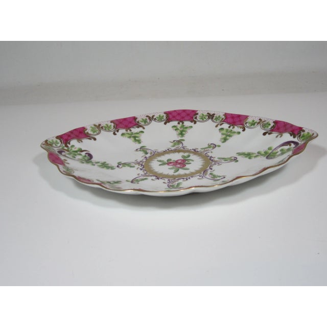 Victorian 1990s Hand Painted Oval Dish For Sale - Image 3 of 6