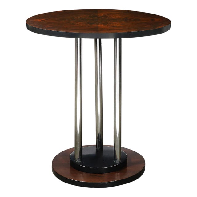 Art Deco Machine Age Side Table in Book-Matched Walnut by Donald Deskey For Sale