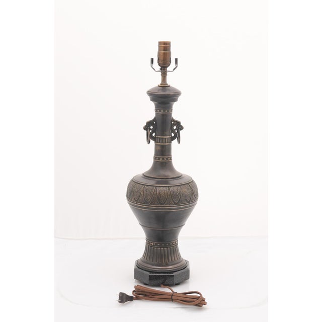 Pair of 1960s Patinated Bronze Archaistic Table Lamps by Marbro Lamp Co. For Sale - Image 9 of 13