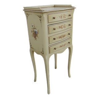 French Shabby Chic Painted Tall Narrow Nightstand Side End Table 6327 For Sale