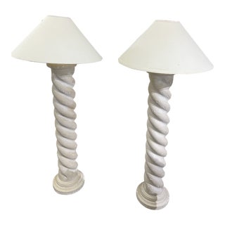 1970s Plaster Floor Lamps - a Pair For Sale