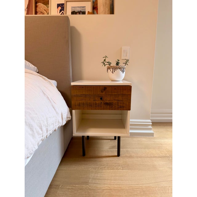 Modern 2 Modern Nightstands W/ Drawer and Shelf For Sale - Image 3 of 7