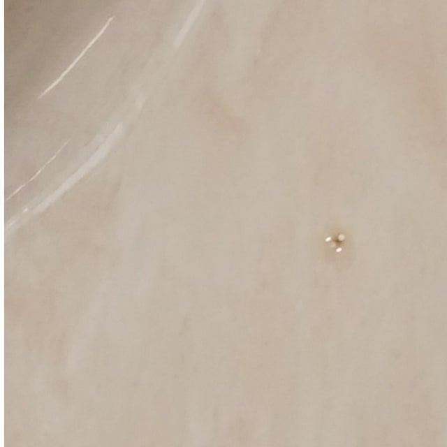 Late 20th Century Large Off-White Decorative Handled Urns With Cast Iron Stands - Set of 2 For Sale - Image 11 of 11