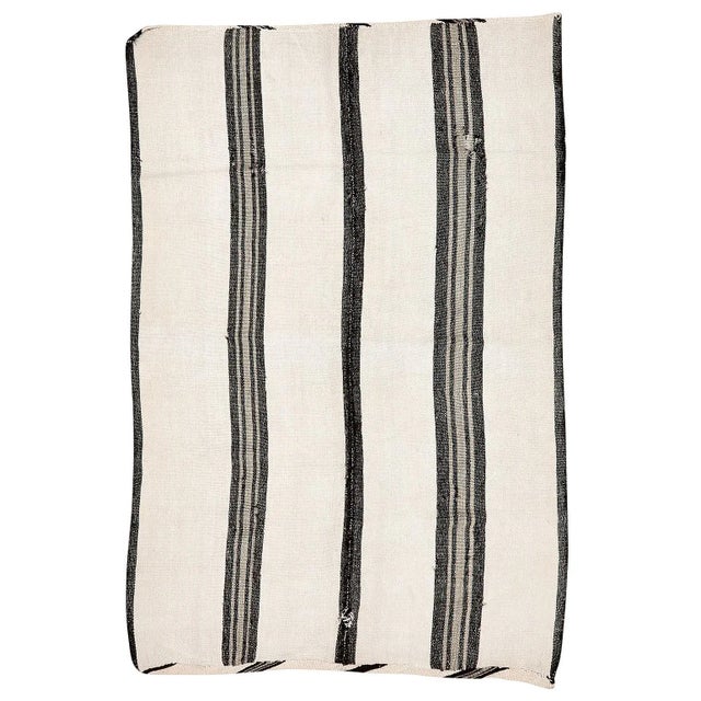 Textile Mid 20th Century Vintage Turkish Hemp Kilim Rug For Sale - Image 7 of 7