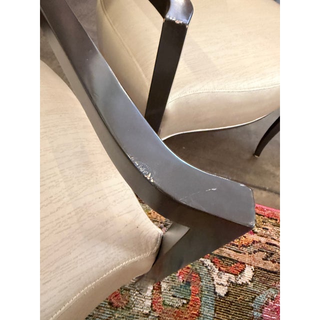 Vintage Contemporary Finished Dining Table & Set of 6 Matching Armchairs For Sale - Image 15 of 17