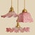 Art Deco Ruffled Murano Hand Blown Glass Pendants in Pink and White, 1940 For Sale - Image 11 of 11