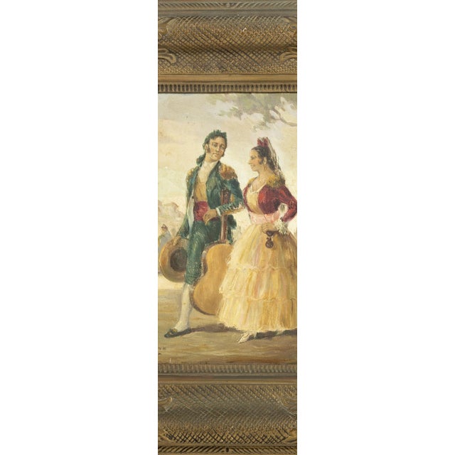 Wood Jose Almonte, Figurative Composition, Oil Painting on Wood For Sale - Image 7 of 8