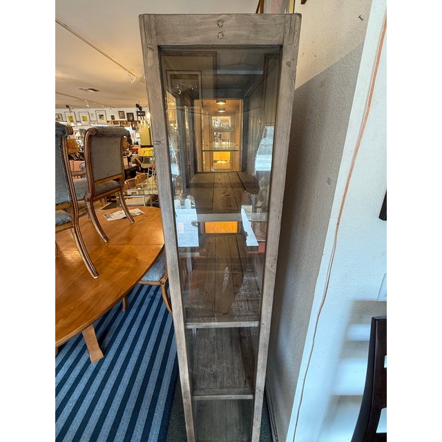 Rustic European Reclaimed Wood + Glass Bookcase For Sale In San Francisco - Image 6 of 12
