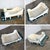 Vintage Sleigh-Style Dog Bed White With Blue Trim & Nail Head Design For Sale - Image 12 of 13