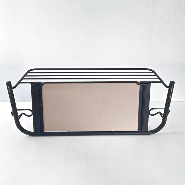 1950s Vintage Rockabilly Wall-Mounted Coat Rack with Mirror, 1950s For Sale - Image 5 of 11