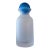 Vintage Frosted Glass Decanter / Bottle With Cobalt Blue Ball Stopper For Sale