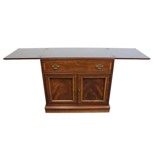 Brown Dixie Furniture Banded Mahogany Traditional Style 68" Flip-Top Server Buffet 549-861 For Sale - Image 8 of 18