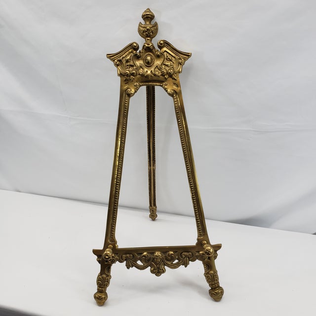 Vintage Gold Brass Table Top Display Easel Chairish