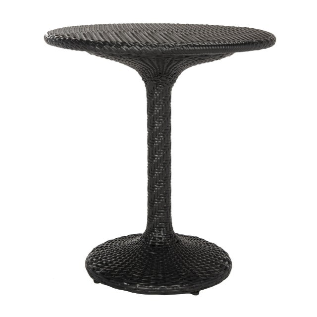 2020s Rattan Bistro Table in Black Rattan For Sale - Image 5 of 5