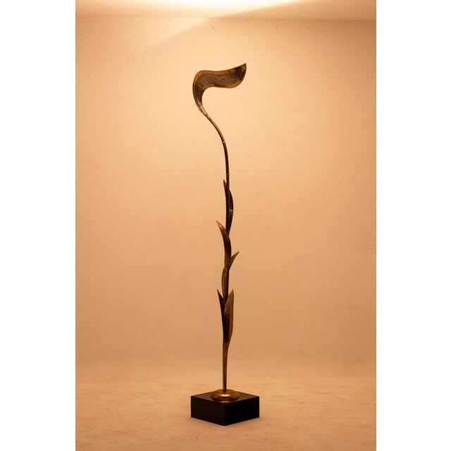 Golden Brass Floor Lamp from Maison Honoré, 1970 For Sale - Image 3 of 9