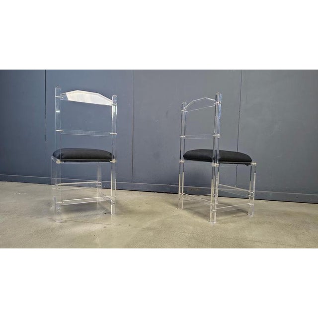 Vintage Italian Acrylic Dining Chairs, 1970s, Set of 6 For Sale - Image 4 of 14