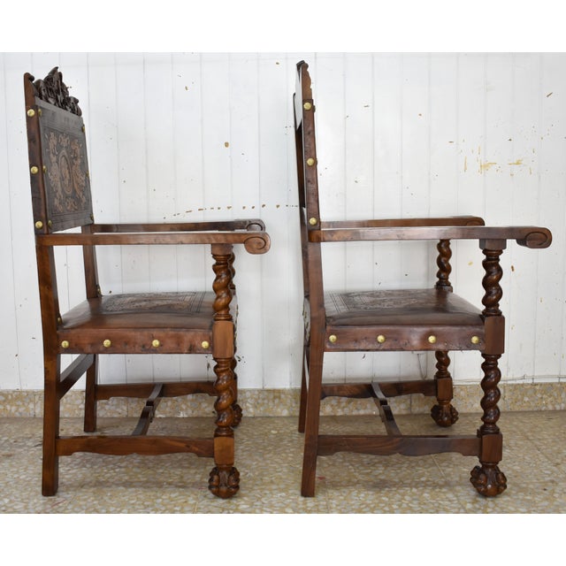 Vintage Spanish Friar Chairs, Set of 2 For Sale - Image 5 of 10