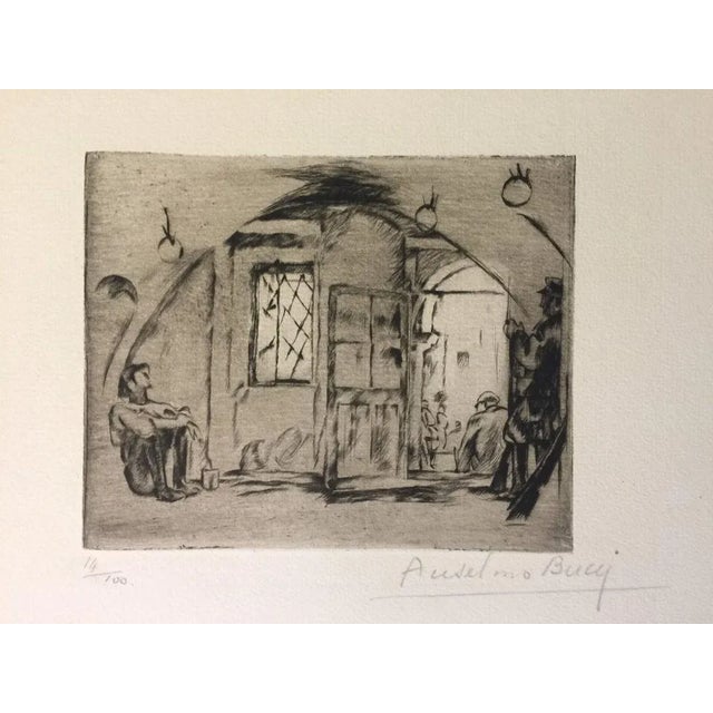 Le Poisonnier - Original Etching by Anselmo Bucci - 1917 1917 For Sale - Image 3 of 3