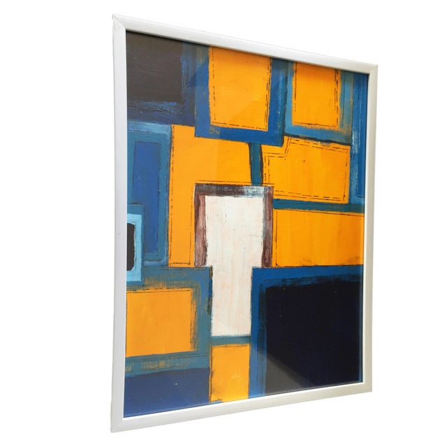 2000 - 2009 Acrylic on Paper Framed Abstract For Sale - Image 5 of 8