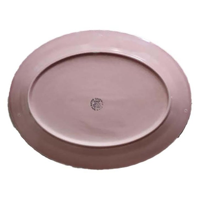 American 1940s Vernon Kilns Native California Pottery Melinda Platter Pink For Sale - Image 3 of 3