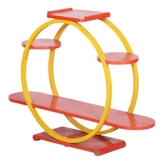Mid-Century Flower Stand in Lacquered Wood, Czech, 1940s For Sale
