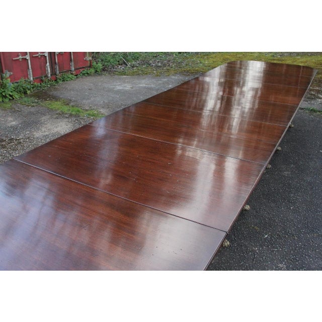 Large Early 20th Century Mahogany Four-Pedestal Dining Table, 1920s For Sale - Image 10 of 11