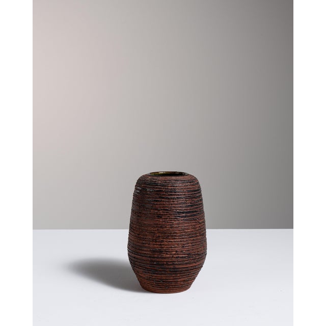 1960s German Dark Brown Ceramic Spara Keramik Vase For Sale - Image 14 of 15