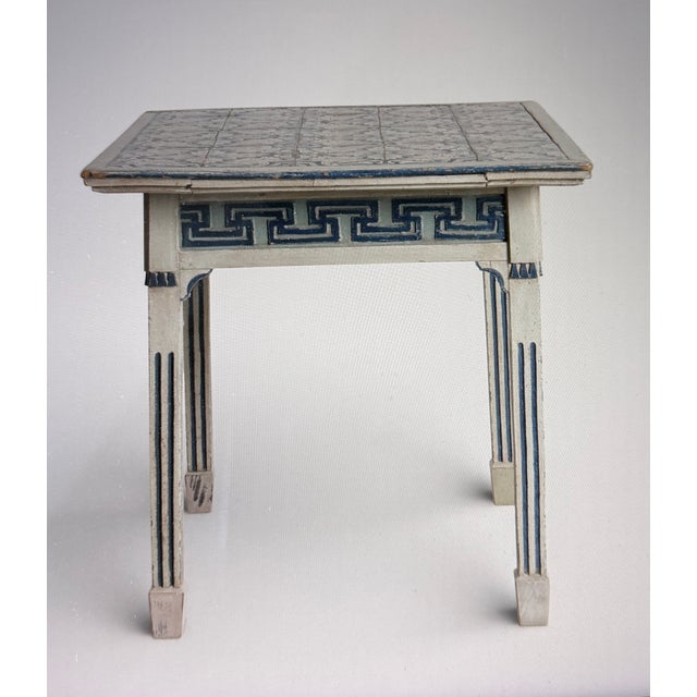 Gustavian (Swedish) Antique Faience Table, 1840s For Sale - Image 3 of 13