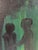 Figurative 1968 Signed Abstract Figurative Painting in Navy & Emerald Green For Sale - Image 3 of 12