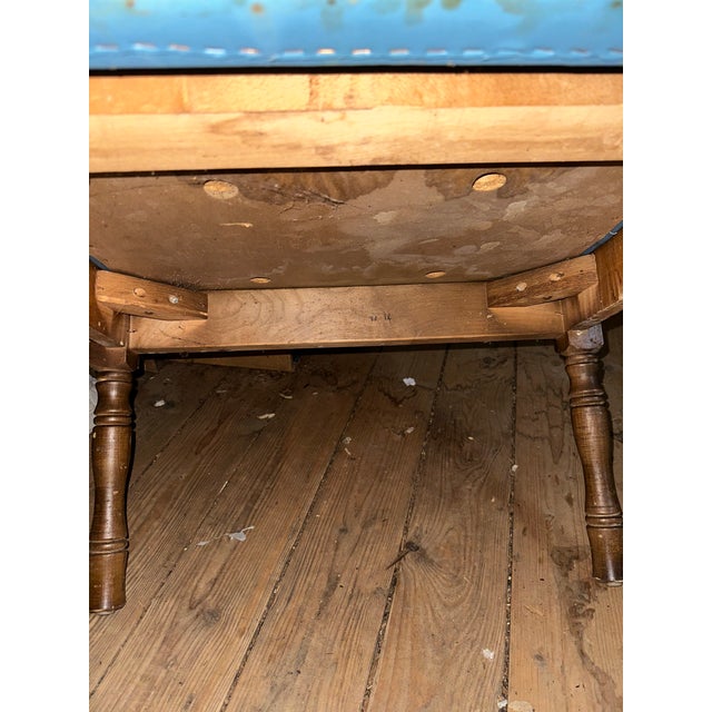 Mid-Century Modern Teal Vinyl Vintage Chair For Sale - Image 3 of 7