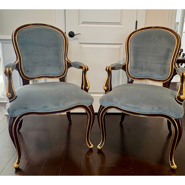 Sophisticated Elegance: A Pair of Brand New Theodore Alexander Julienne Armchairs (2 chairs total) Elevate your dining...