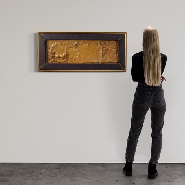 Elegant French terracotta from the first half of the 20th century. An excellent quality Art Nouveau bas-relief depicting...