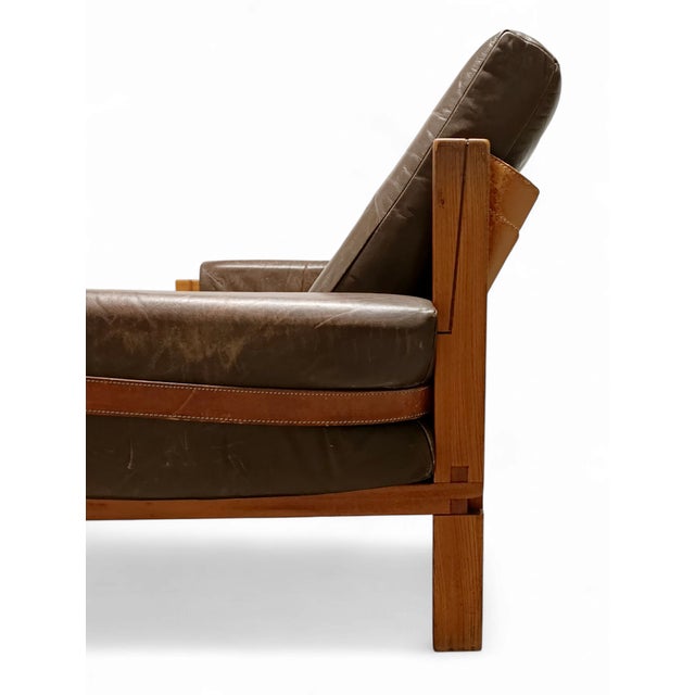 Mid-Century Modern Model S17Z Love Seat attributed to Pierre Chapo, France, 1960s For Sale - Image 3 of 12