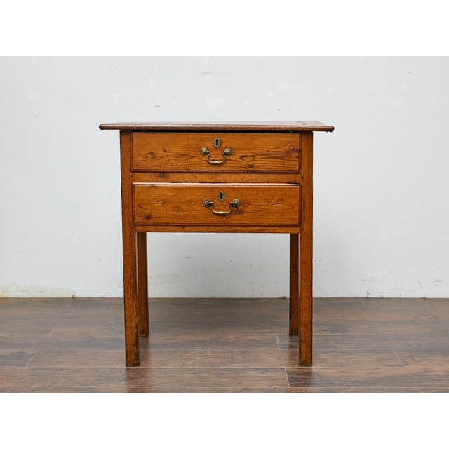 English 19th Century English Pine Side Table with Two Drawers and Patina For Sale - Image 3 of 12
