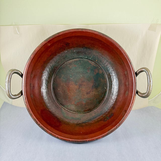 19th C. English Large Brass Handled Copper Pot For Sale - Image 10 of 12