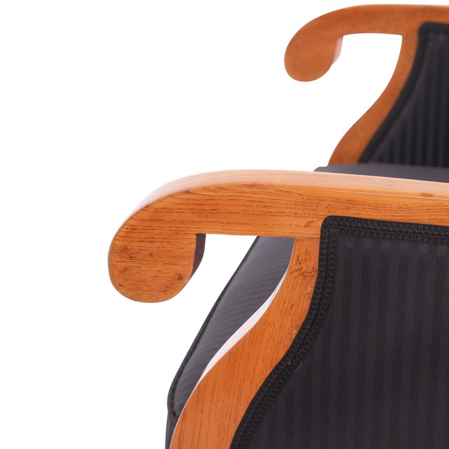 Black Biedermeier Wingback Chair in Ash, 1820 For Sale - Image 8 of 13