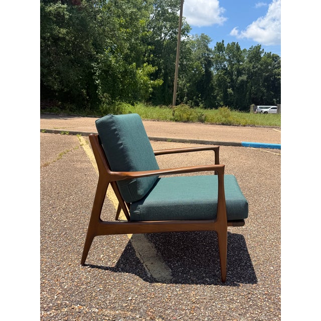 Mid-Century Modern 1960s Kofod Larsen for Selig Mid Century Danish Walnut Lounge Chair For Sale - Image 3 of 6