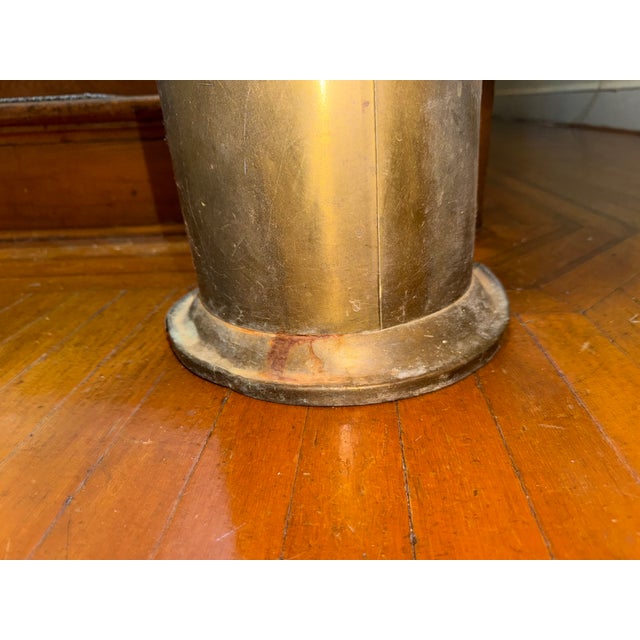 Antique Brass Lion Head Umbrella Stand For Sale In Philadelphia - Image 6 of 8