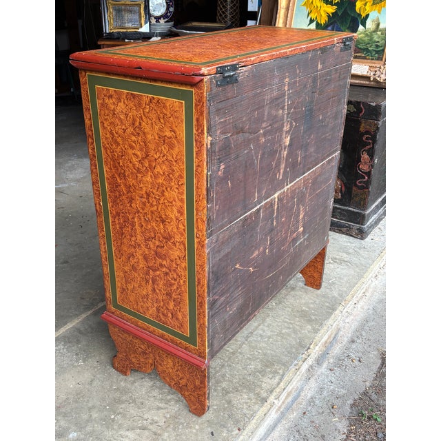 19th C. American Artisan Painted Mule Chest of Drawers For Sale - Image 13 of 18