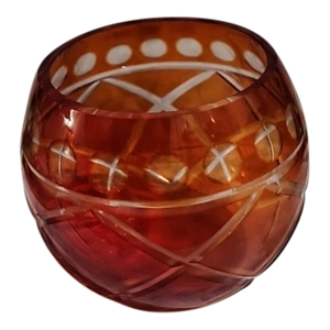 Early 20thC Bohemian Red Cut Crystal Vessel