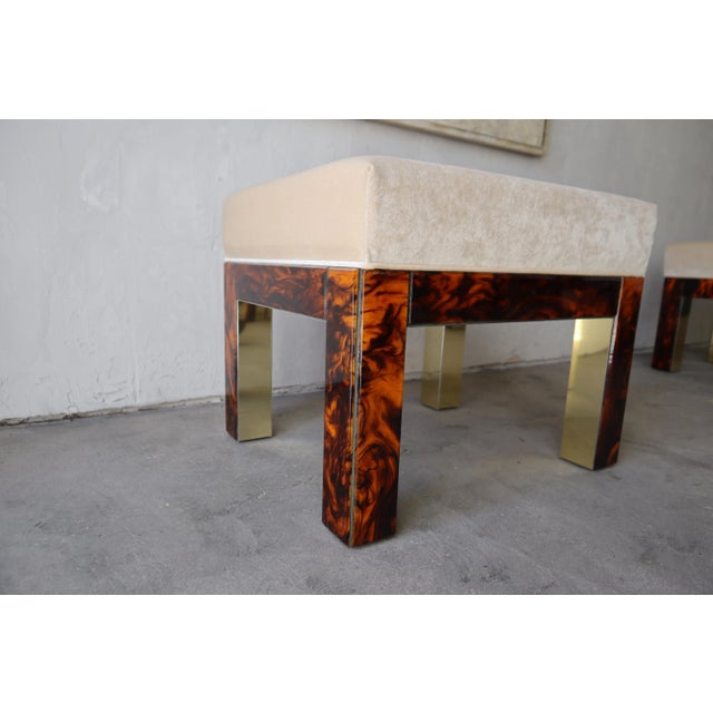 1970s 1970s Brass and Bakelite Low Stools - Set of 6 For Sale - Image 5 of 6