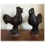Wood Antique 19th Century Chinese Monochrome Brown Glaze Cockerels or Roosters on Custom Carved Wood Bases - a Pair For Sale - Image 7 of 11