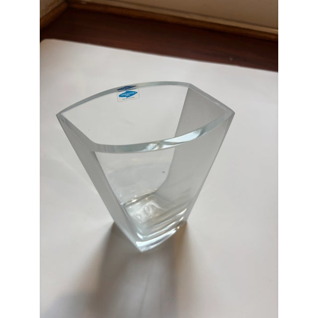 Nuutajarvi 1793 Vintage Clear and Frosted Art Glass Pillow Vase For Sale - Image 4 of 7